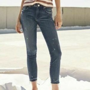 Amo Skinny Stix Cropped Wildcat Raw Hem Jeans
